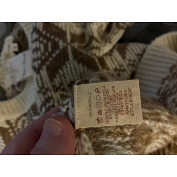 NWT Size Large Cream and Brown Pullover Sweater - Picture 7 of 7